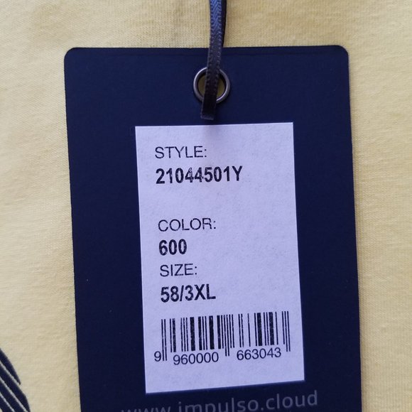 NWT Men's Impulso Yachting Club Yellow T-shirt Shirt Size 58/3XL - Picture 10 of 13